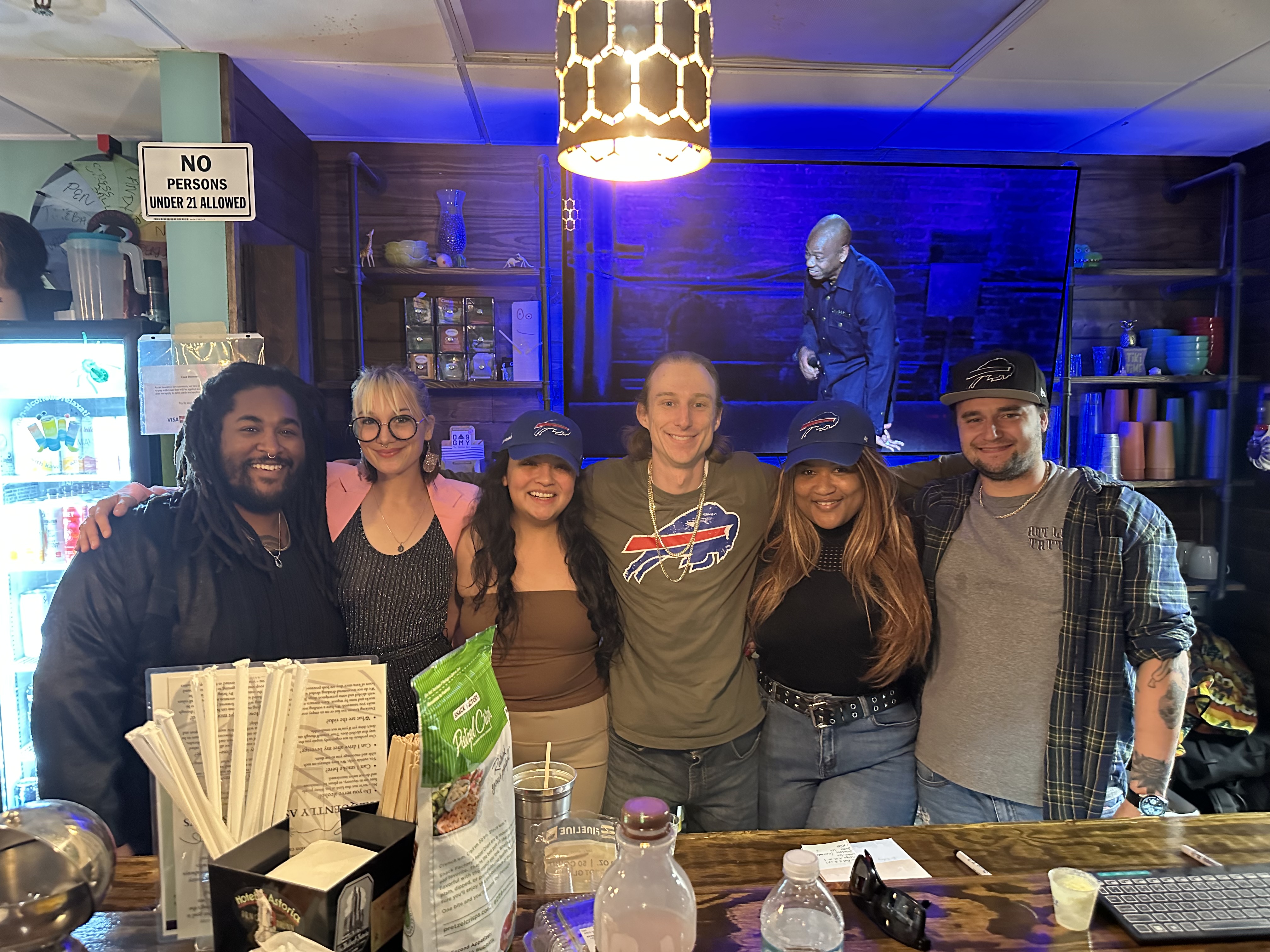 Rizzardi and friends at Midtown Kava Lounge after the Buffalo Bills won December 31st, 2023