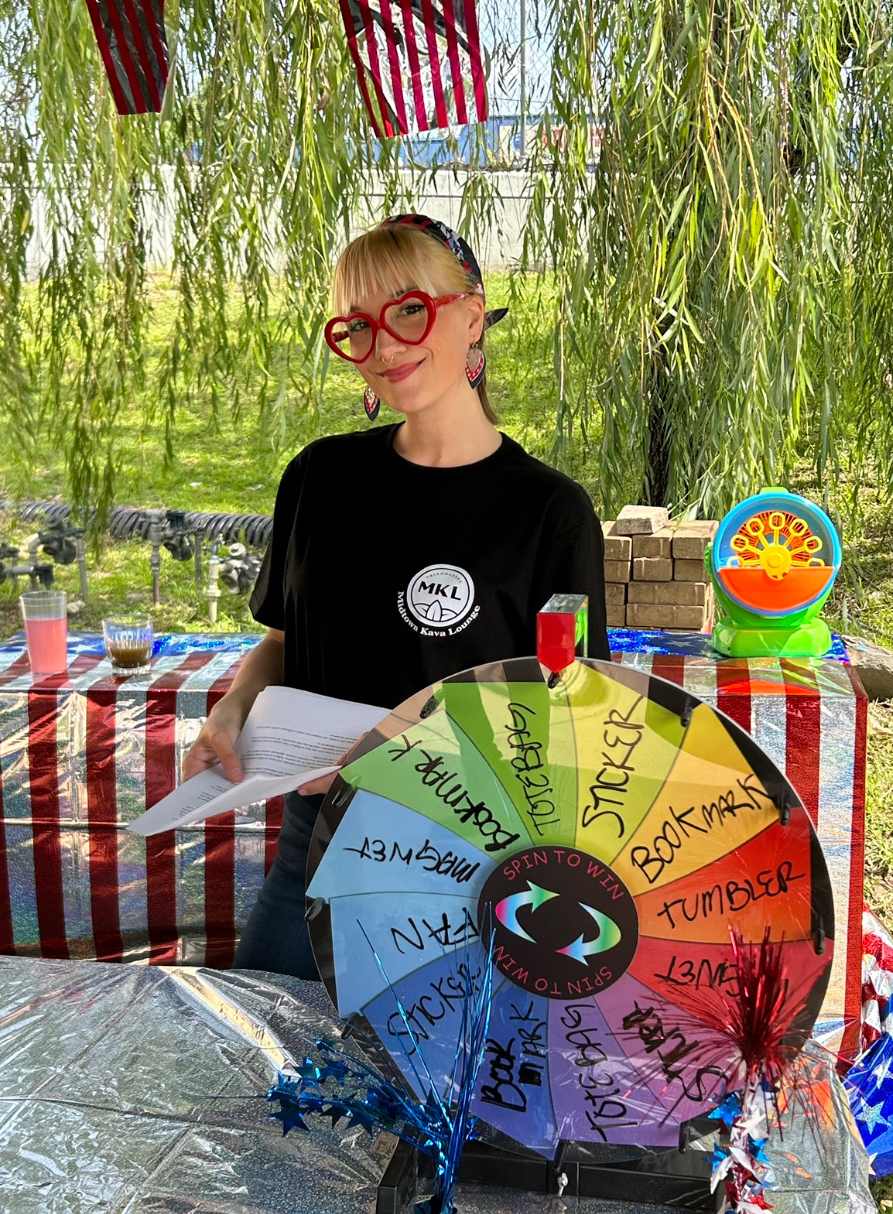 Elizabeth Curley working at MKL’s Memorial Day party